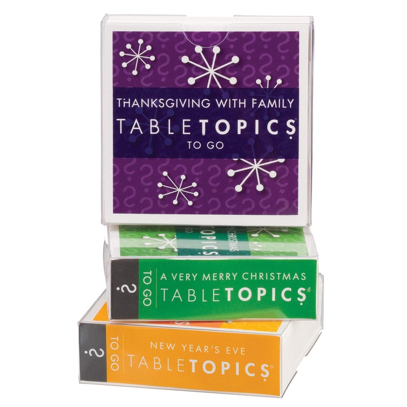 TableTopics Holiday Conversation Pack for Families, 120 Festive Conversation Cards for Thanksgiving, Christmas, & New Year's Eve, Family Bonding Game - Image 3